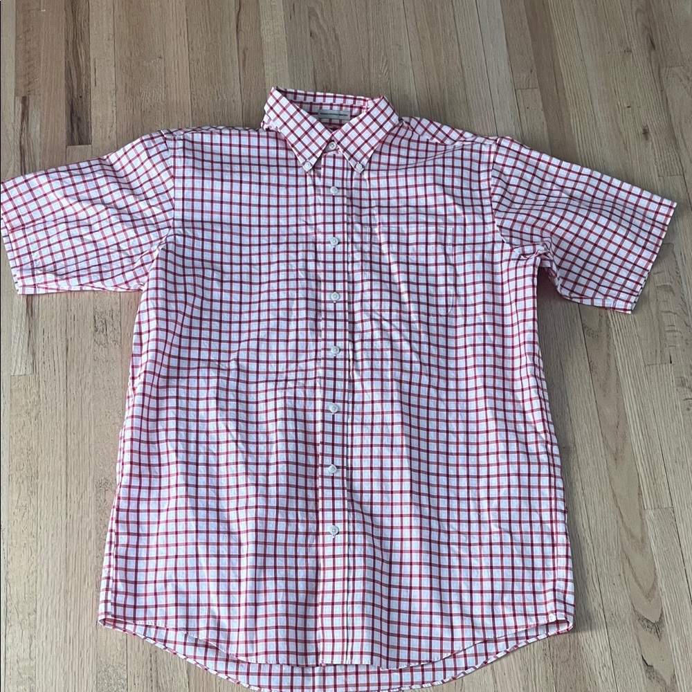 L.L. Bean Red and White Plaid Men's Shirt, L Tall, NWOT